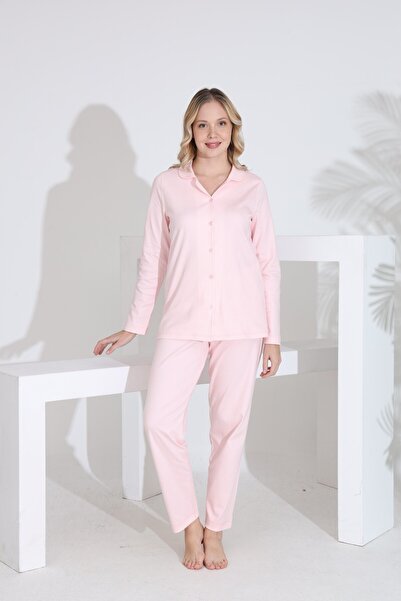 Evia Angelique 100% Cotton Front Buttoned Long Sleeve Women's Pajamas Set 21228-21229