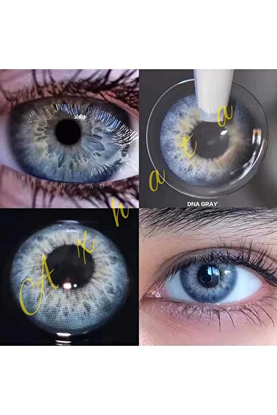 Axhara Newyork Retina Blue Gray Gri Renkli Göz Lensi Kirpik Yıllık