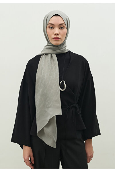 Freshscarfs Monogram Cotton Floch Jacquard Shawl Cool Grey