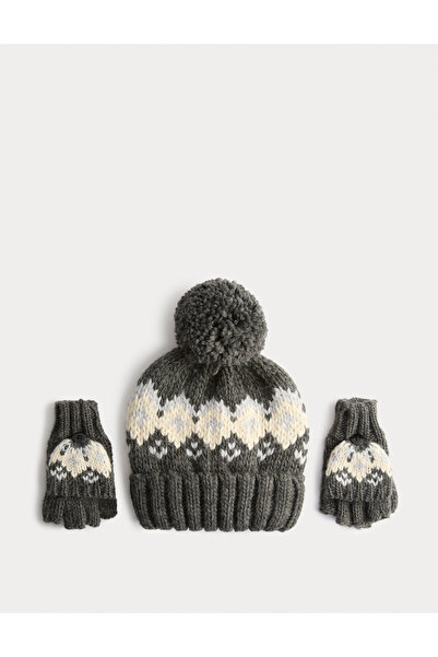 Marks & Spencer 2’li Desenli Şapka ve Eldiven Seti (3–13 Yaş)