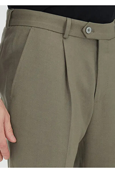 Ramsey Mink Woven Regular Fit Casual Wool Blend Trousers