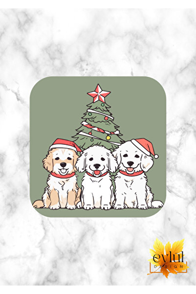 Eylül Design New Year Themed Fun Special Design Printed Mdf Square Coaster New Year Gift