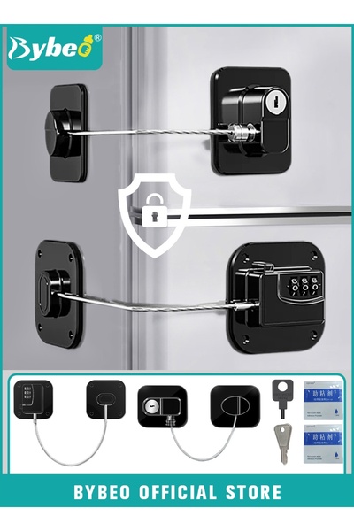 BYBEO 2-Piece Baby Safety Locks, Combination Lock and Key Lock, Kids Security...