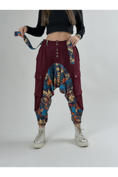 COCOPELLI شال رياضي نسائي من Garni Design باللون العنابي بنمط موسيقي COC2621