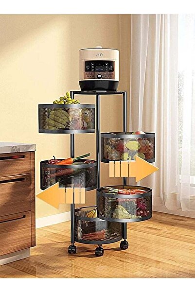 BLOOMING TIME رف تخزين دائري متعدد الطبقات من الأرض إلى السقف، يدور 360 درجة،...