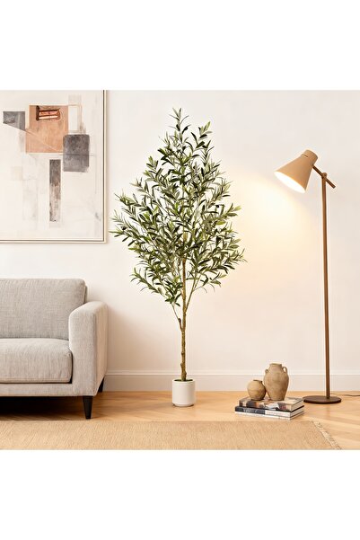 SCHENKERO شجرة زيتون اصطناعية بطول 5 أقدام - نبات زخرفي مع توت لحديقة المنزل