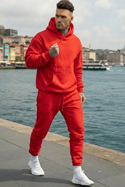 BayBayan Men's Hooded Winter Tracksuit with Elasticated Cuffs Comfortable Fit...