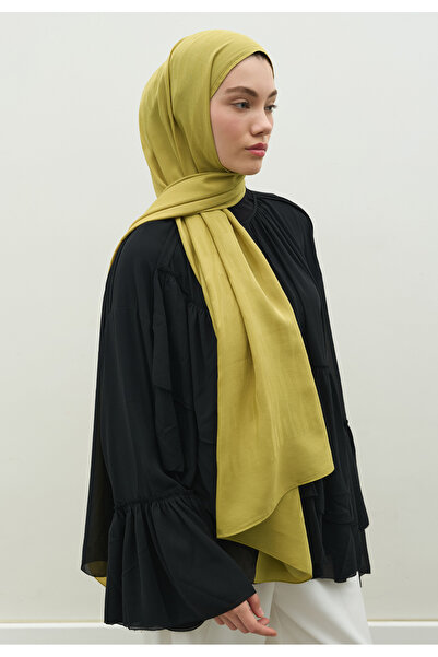 Freshscarfs Nara Cotton Flower Jacquard Shawl Sweet Yellow