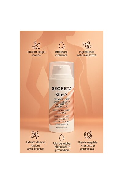 SECRETA SlimX – Anti-Cellulite Body Cream with Marine Biotechnology, Toning & Hydration, 100 ml