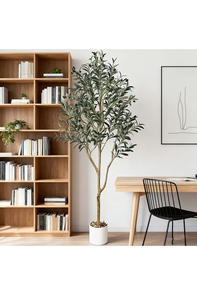 SCHENKERO 5.9FT Fake Olive Tree - Elegant Lifelike Foliage Home/Patio Decoration