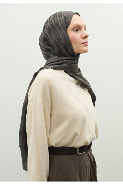 Freshscarfs Nara Cotton Flower Jacquard Shawl Dark Gray