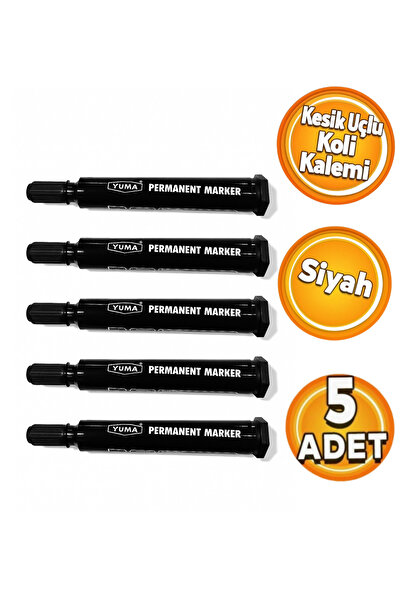 Yuma YM-791-S Permanent Marker Koli Kalemi Siyah (5 Adet)
