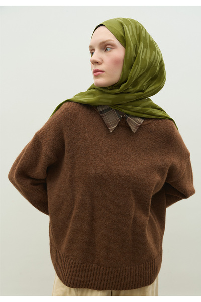 Freshscarfs Nara Cotton Flower Jacquard Shawl Forest