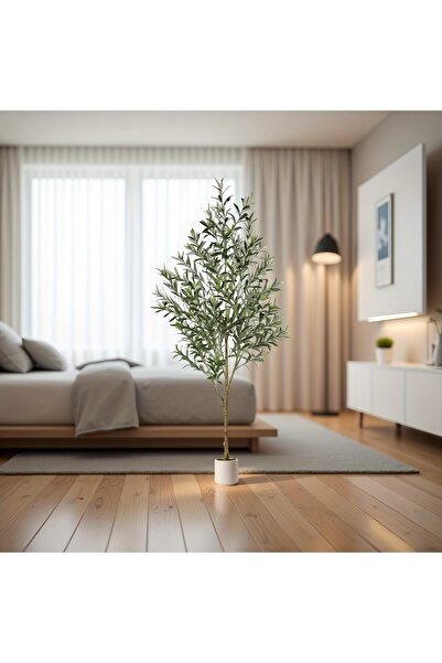 SCHENKERO شجرة زيتون اصطناعية بطول 4 أقدام - نبات صناعي للديكور الداخلي للمنزل والأرفف والشرفات