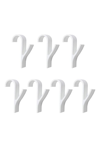 OEM Set 7 cuiere din plastic alb, utilizare calorifer aluminiu, bara din sifonier, cabina de dus