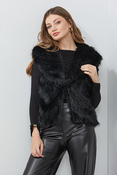 Fulla Moda Lined Shawl Collar Faux Fur Vest