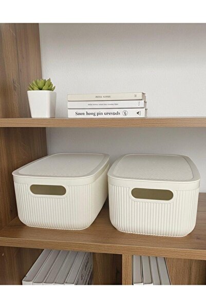 Okyanus Home Linea Smart Box White 2.4 Lt Multi-Purpose Storage Box with 2 Lids