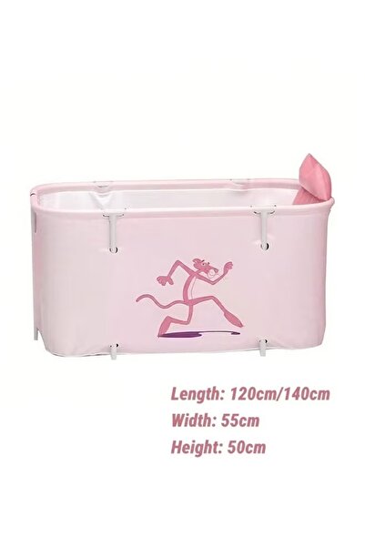 Generic Foldable Bathtub Extra Large Freestanding Soaking Bathing Tub SPA Tub for Hot Ice Bath Pink