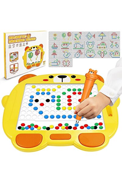 Aputue طاولة رسم مغناطيسية مع 80 خرزة مغناطيسية - لعبة سفر تعليمية للأعمار من...