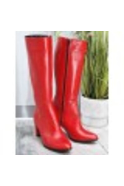 OEM Women's red leather boots Ioana