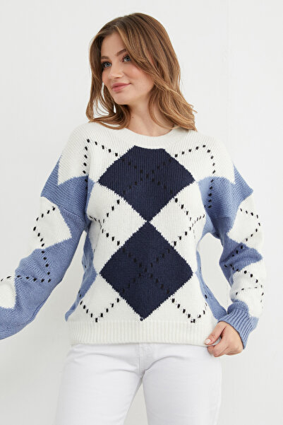 Fulla Moda Светр з баклава-візерунком і велосипедним коміром