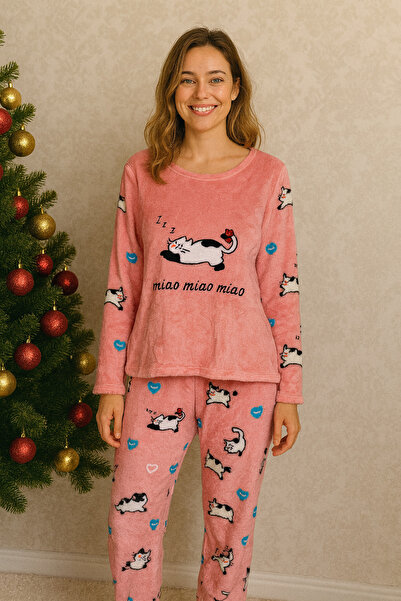 oncepetcom Pink Kitten Women's Pajama Set