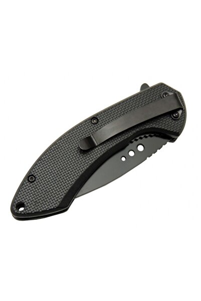 Skygo 4215 Kırmızı Kamp Çakı 20cm- Yarı Otomatik, Kemerlikli, Oluklu