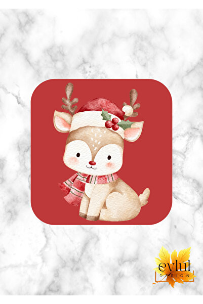 Eylül Design New Year Themed Fun Special Design Printed Mdf Square Coaster New Year Gift