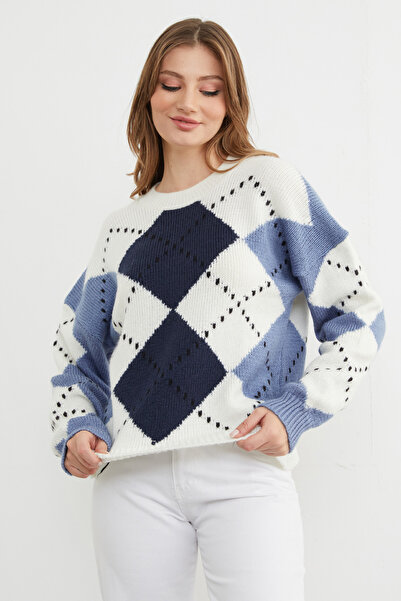 Fulla Moda Светр з баклава-візерунком і велосипедним коміром