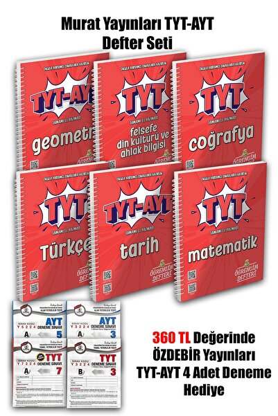 Murat Yayınları 2026 TYT Eşit Ağırlık 6'lı Öğrencim Defteri Set-Matematik Tür...