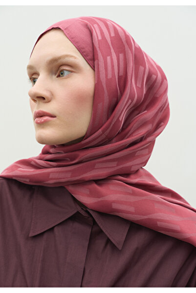 Freshscarfs Nara Cotton Flower Jacquard Shawl Vintage Rose