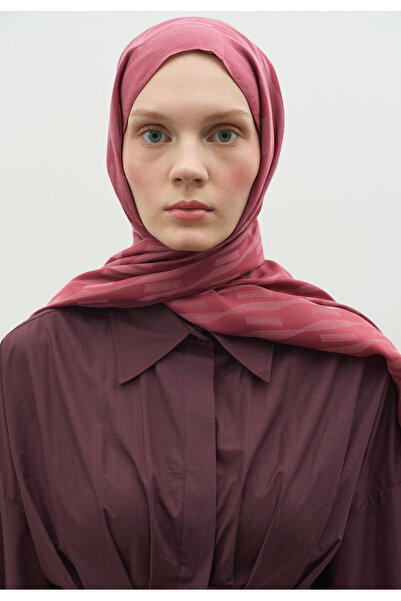 Freshscarfs Nara Cotton Flower Jacquard Shawl Vintage Rose