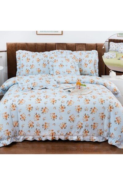 Casa de Vis Double bed linen set, satin cotton, 180x200 cm, 6-piece, multicol...