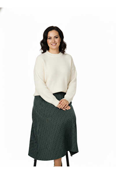 Oppland Жіноча зимова спідниця з частинами, з риб'ячим візерунком, з еластичним поясом, з бавовняною фактурою