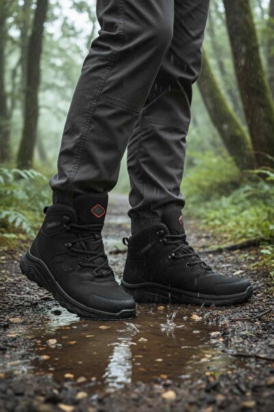 Scooter Cizme pentru exterior pentru bărbați, impermeabile, din nubuc negru M...