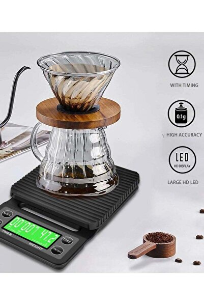 Generic Electronic Weighing Coffee Scale,Mini Electronic Scale, Coffee Scale with Timer,Professional Digital