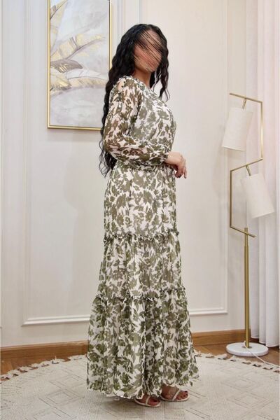 SELSAL Layered floral chiffon dress