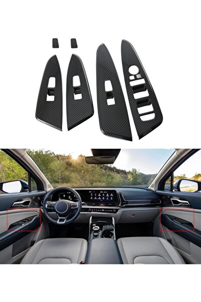 Generic لوحة باب داخلية من ألياف الكربون لسيارة كيا سبورتاج الهجينة من كادور ...