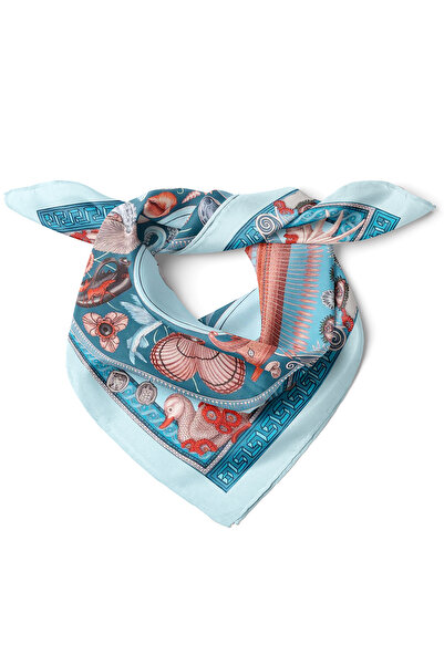 nehir eşarp Deniz & Mitoloji Motif Desen Fular Bandana 50x50 Cm