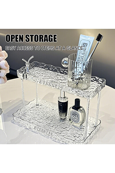 Generic Toilet storage rack, washbasin storage rack, toilet bathroom cosmetic table, water ripple shelf