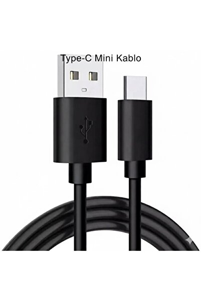 NO BRAND Type C Mini Kısa Kablo 30 cm | Siyah Hızlı Şarj ve Data Kablosu | Po...