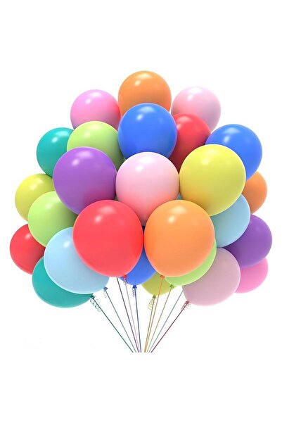 PROCART Set de 100 de baloane de petrecere, material latex, formă ovală, 30 cm, multicolore