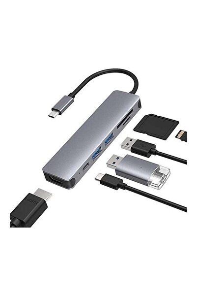Arabest 6 in 1 Hub For Type C Adapter Multiport