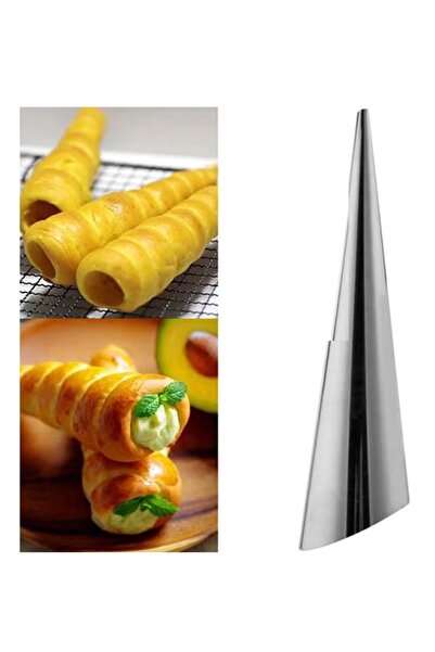 Generic قمع معدني للمعجنات من الفولاذ المقاوم للصدأ، مجموعة من 3 قطع، لصنع الكرواسون والحلويات