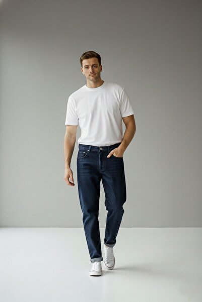 Wkm Denim Ανδρικό τζιν παντελόνι με κανονική εφαρμογή και άνετη εφαρμογή