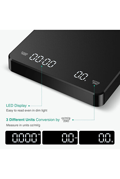 CIMIA Coffee Scale with Timer,3kg/0.1gHigh Precision Food Scale,Kitchen Scale Pour Over V60 Drip Coffee