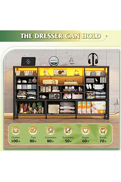 NKX 15-drawer large size TV model For inside Bed Home Bed Room Brown Color 59" inch