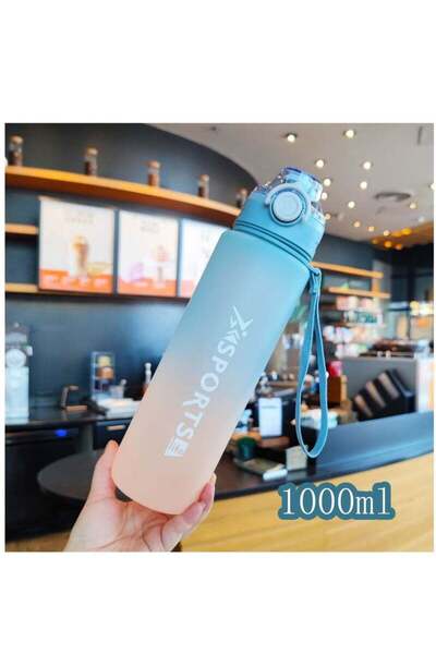 Arabest Sports Water Bottle, 1000ML Wide Mouth Drinks Bottle with Time Markin...