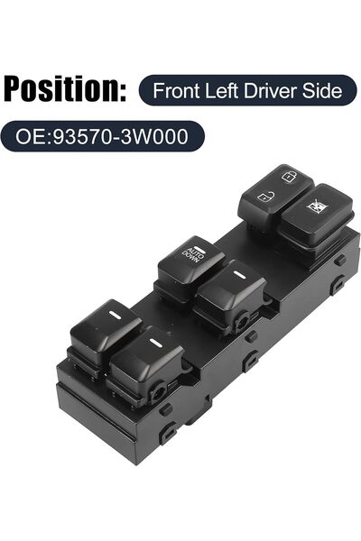 X AUTOHAUX Front Master Driver Side Power Window Switch 93570-3W000 for Kia Sportage 2014-2016