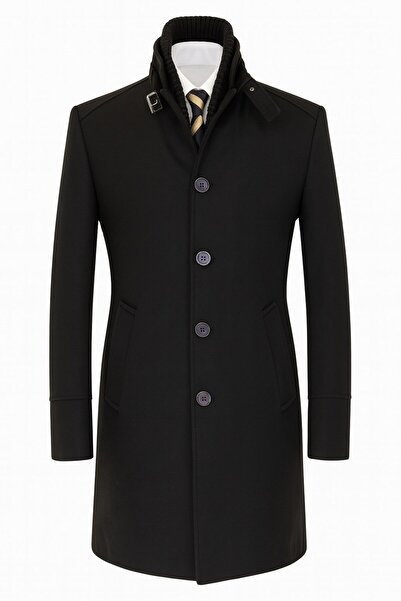 Plus Scorpion Palton slim fit pentru bărbați – guler cu fermoar cu nervuri detașabil, S–XXL